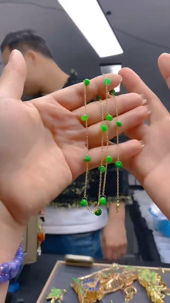 【闪购商品】翡翠耳饰合金360翡翠锁骨链