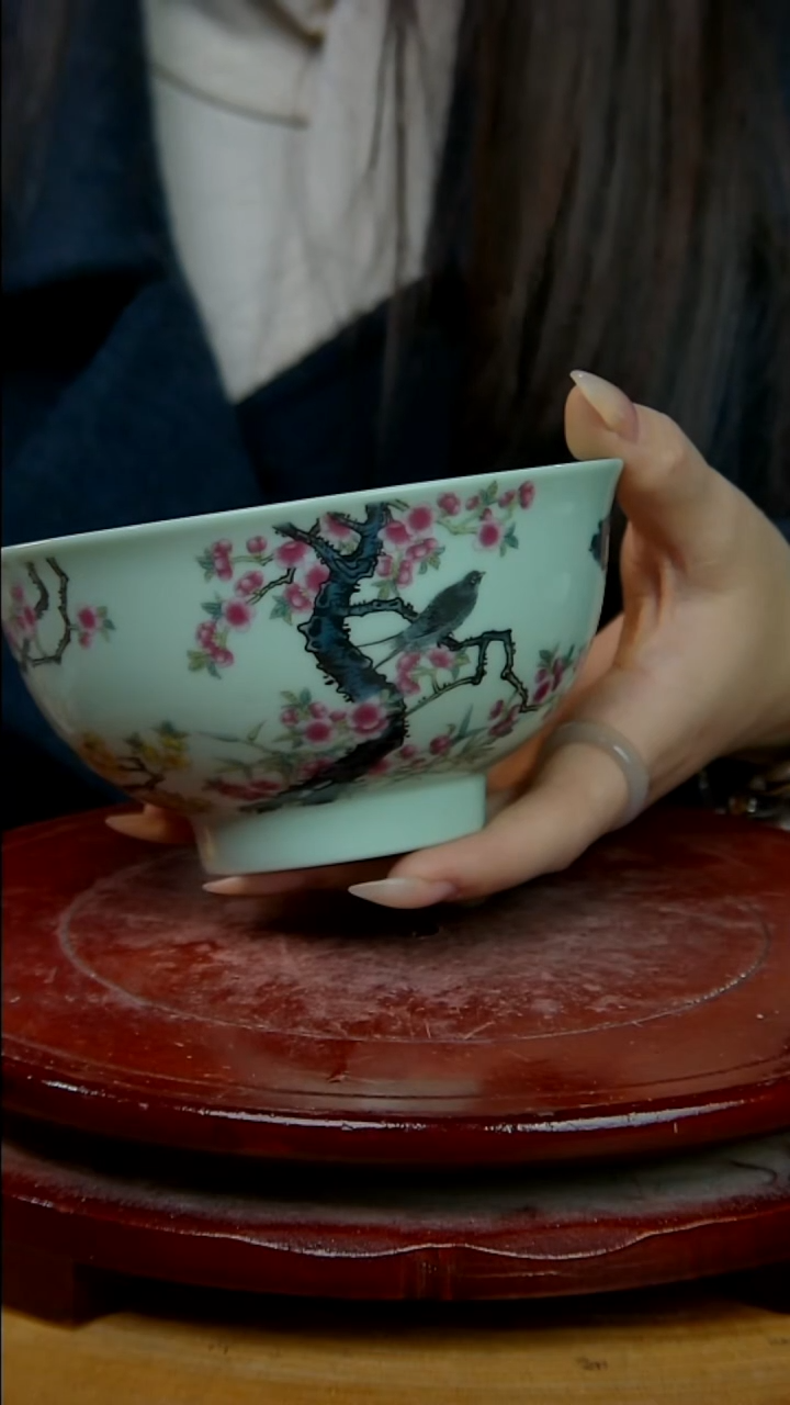 摆件陶杏林春燕米饭碗