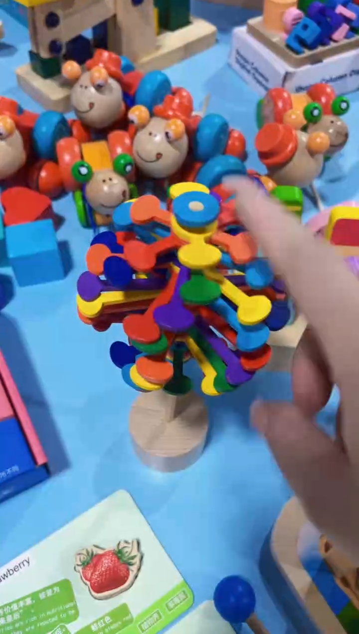 木彩色实木旋转花