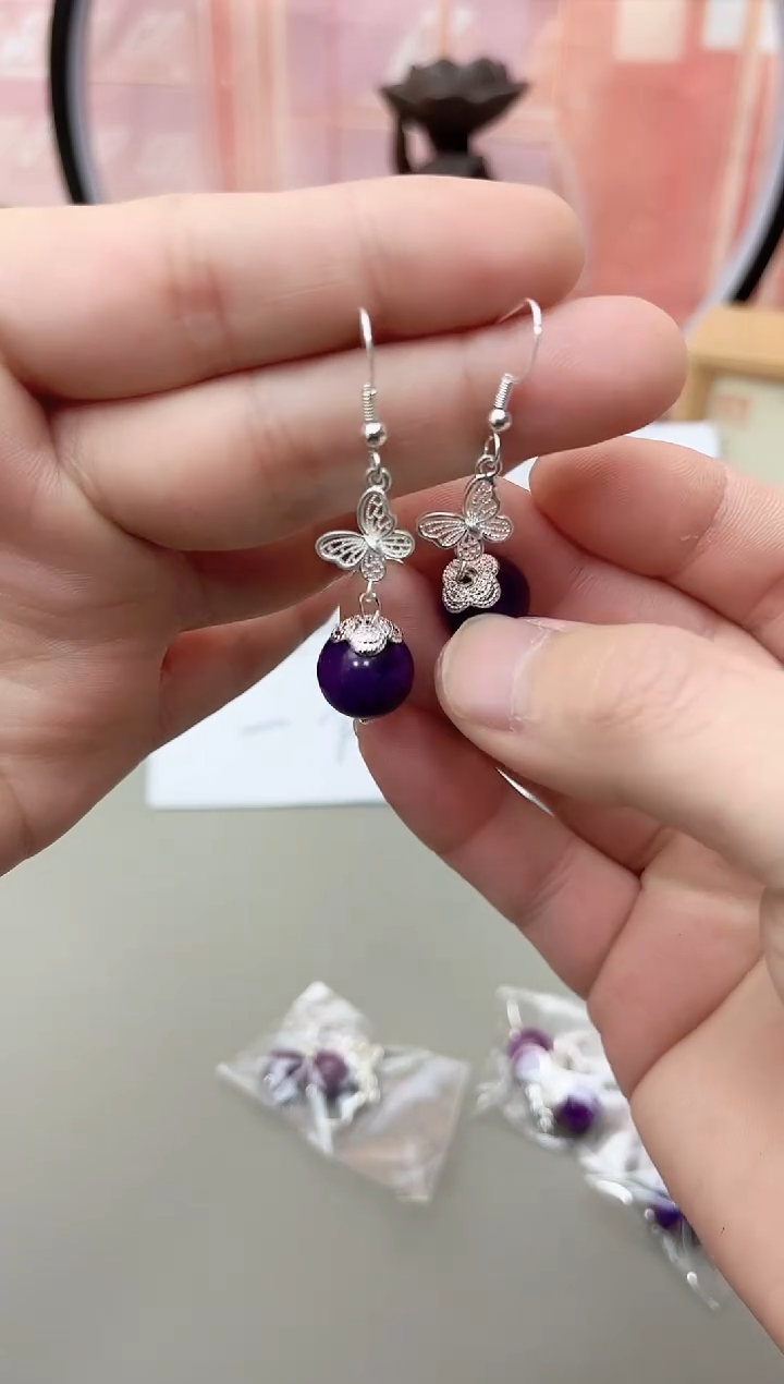 银S925镶嵌耳坠玛瑙/玉髓j355