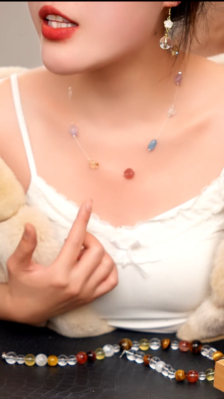 水晶摆件未镶嵌天然水晶锁骨链