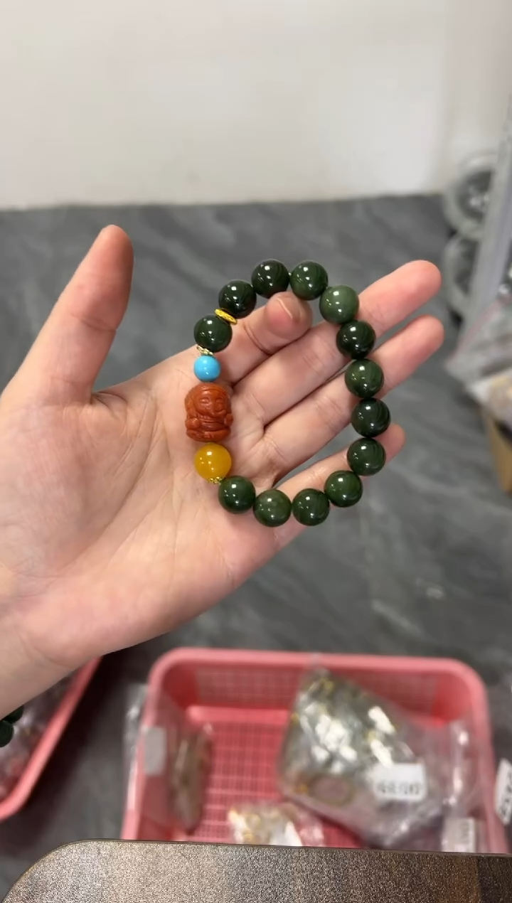 未镶嵌手链和田玉和田玉圆珠手串[多样发其一]