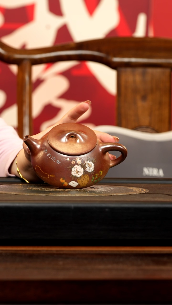 【闪购商品】紫砂茶壶SDH 柴烧 石瓢 320cc