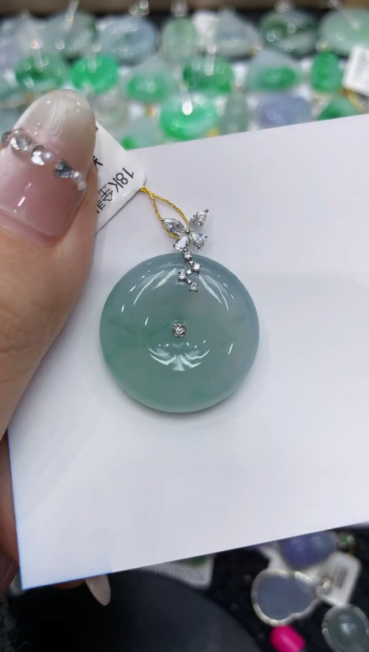 【闪购商品】翡翠颈饰18K金镶嵌222222222