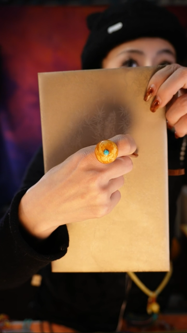 【闪购商品】琥珀戒指银S925镶嵌戒指