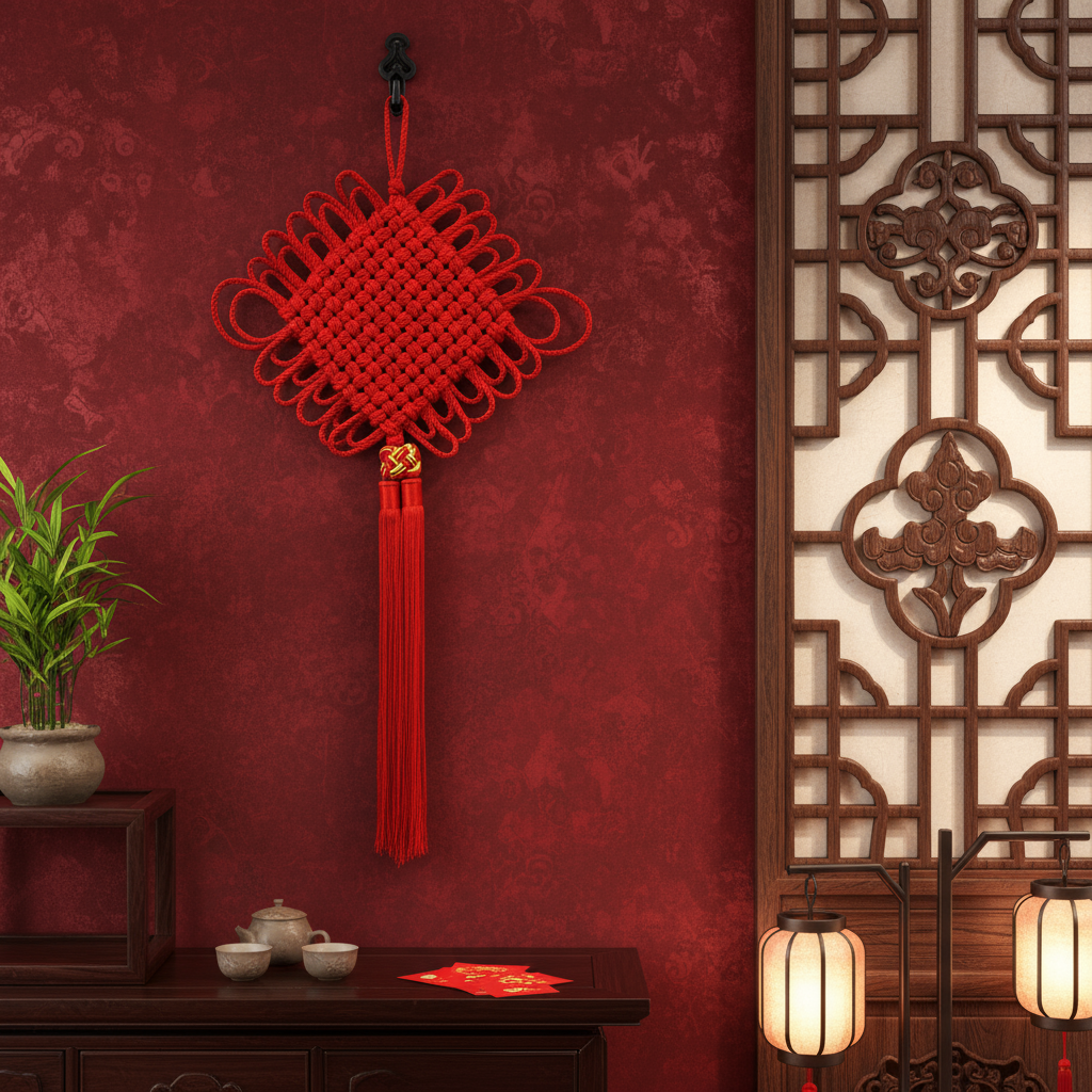 高档中国结挂件过新年喜庆装饰客厅玄关电视背景墙入户门对门风水