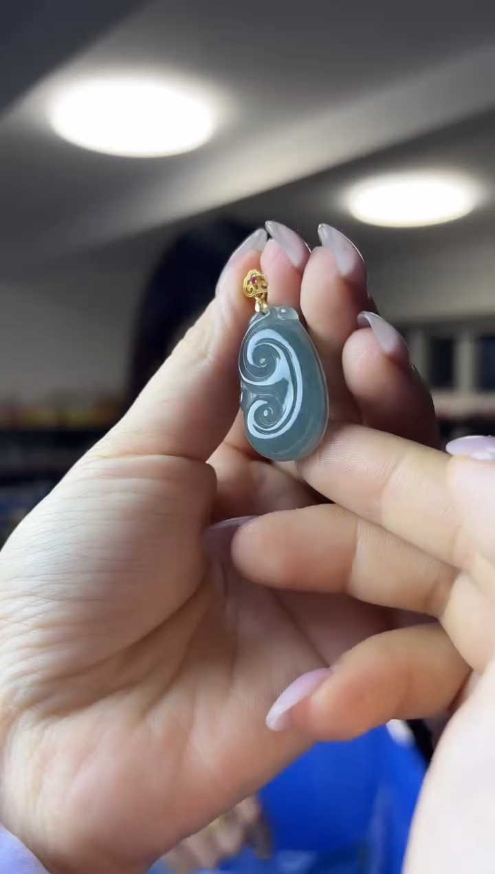 颈饰银S925镶嵌翡翠（多样性发一件）