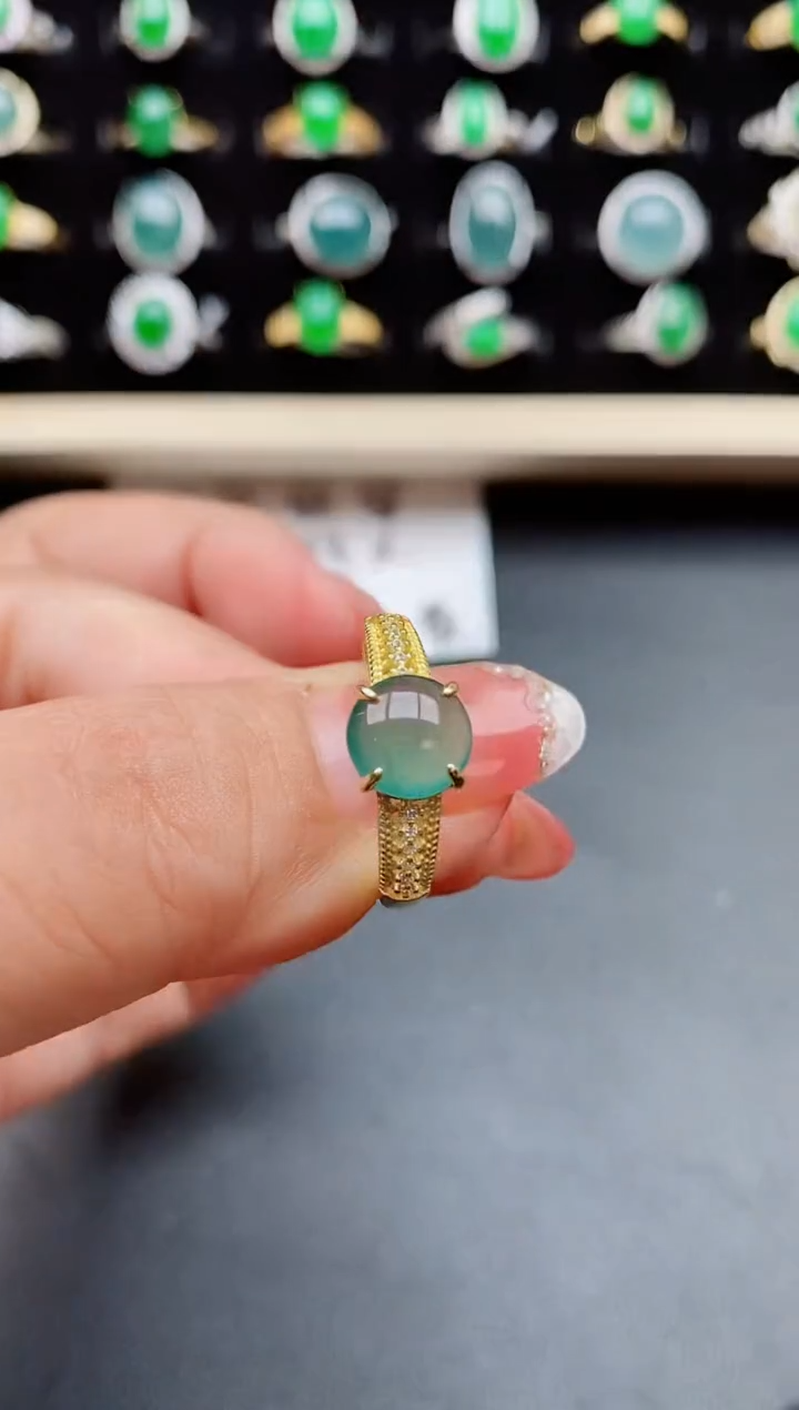 【闪购商品】翡翠戒指银S925镶嵌0850