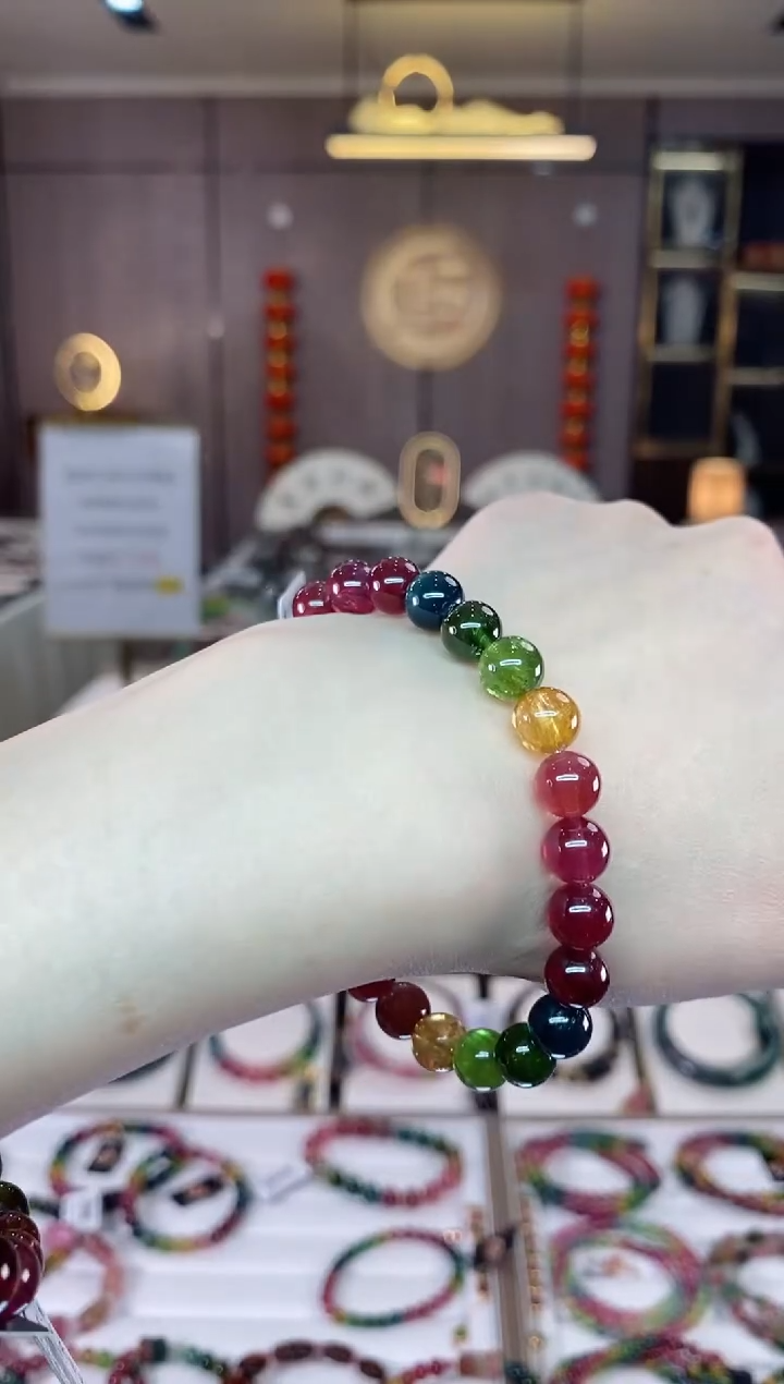 【闪购商品】碧玺单圈手串7mm+未镶嵌一物一证dan