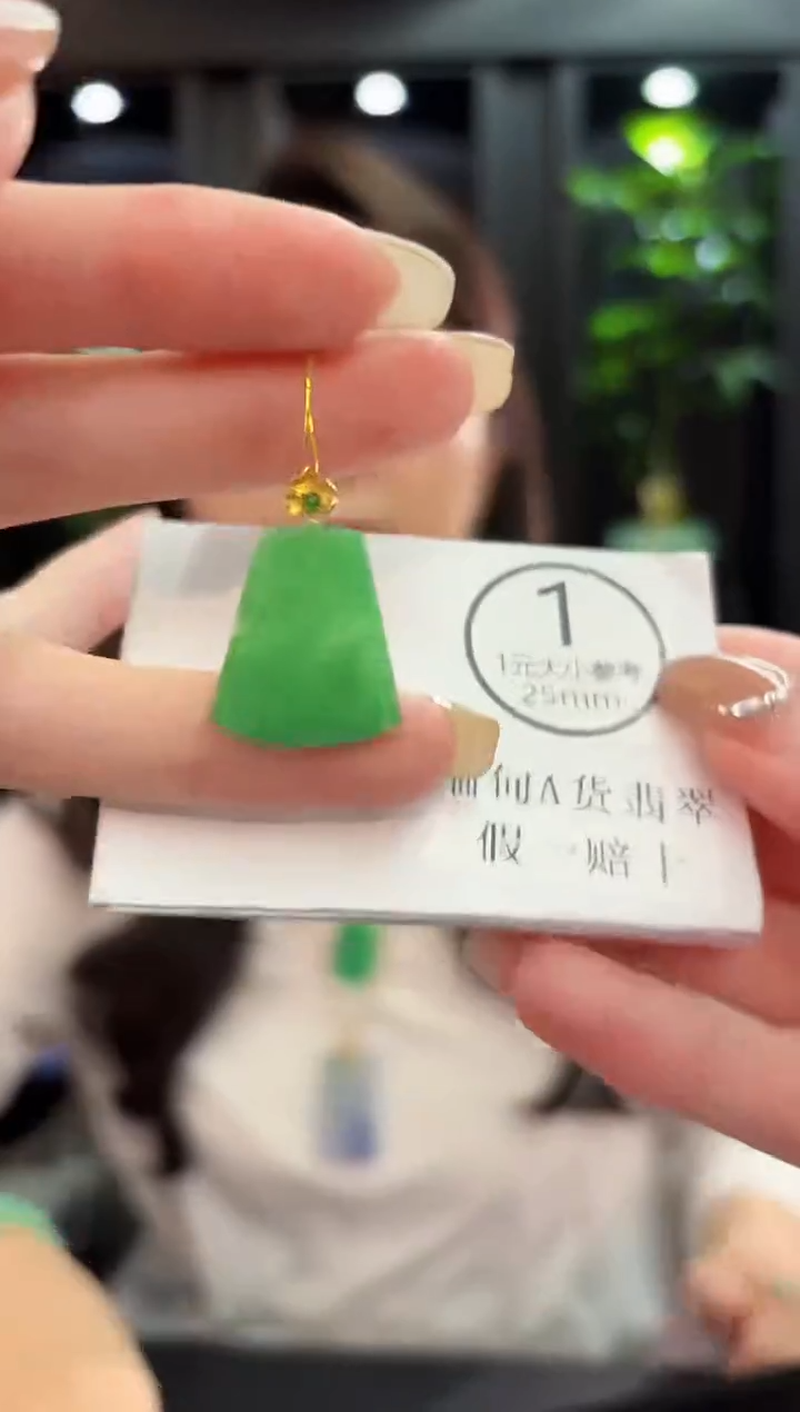 颈饰18K金镶嵌翡翠 缅料A货/支持复检/一件