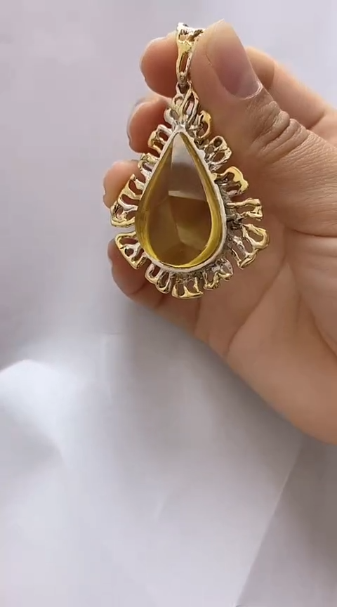 【闪购商品】琥珀裸石银S925镶嵌琥珀吊坠