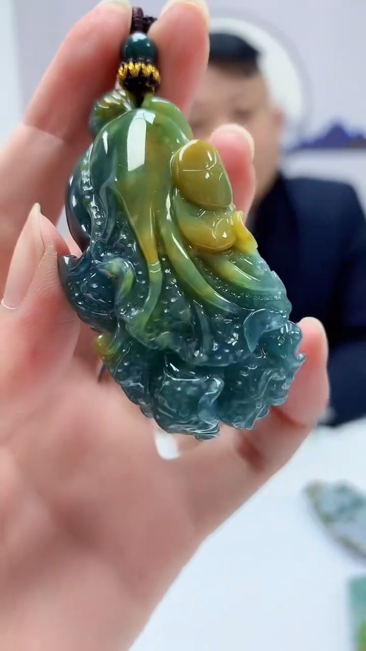 【闪购商品】定制翡翠未镶嵌4969zm-毛货挂件12白菜