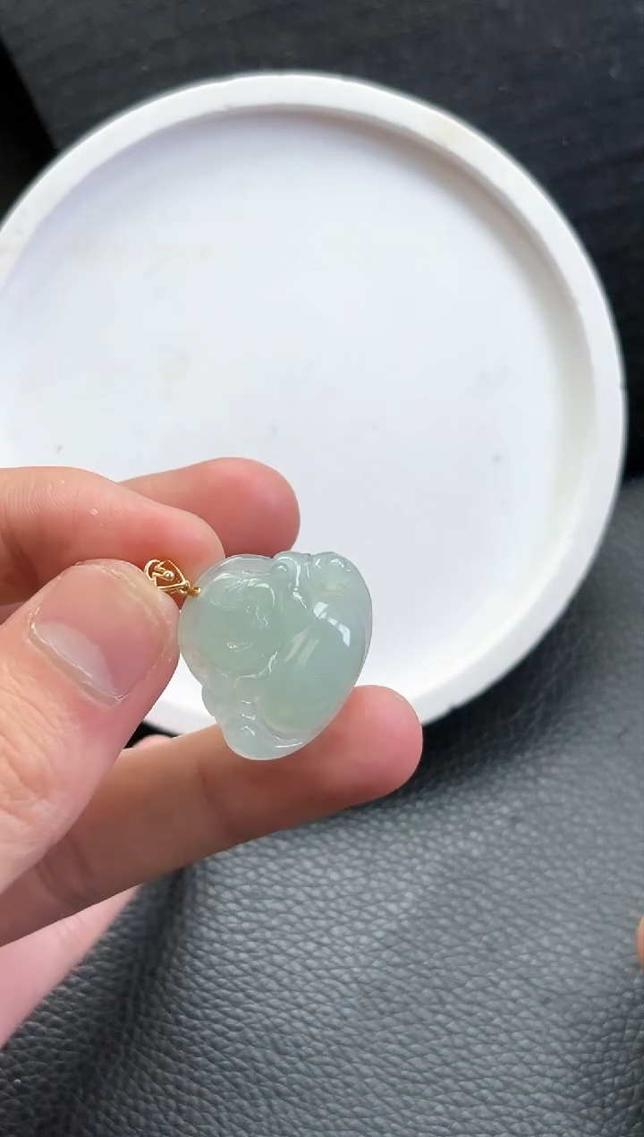 【闪购商品】翡翠颈饰18K金镶嵌佛公