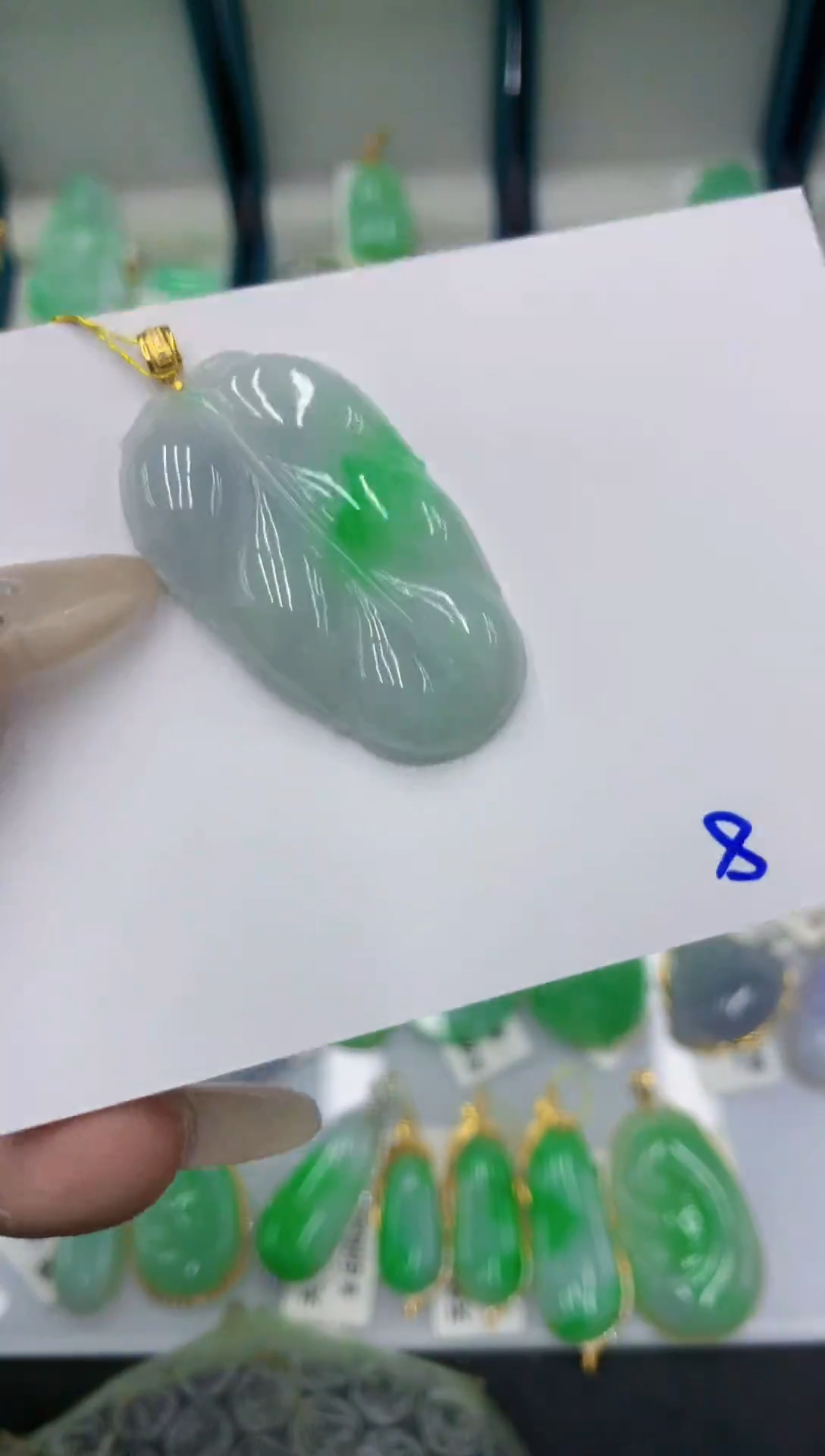 颈饰18K金镶嵌翡翠翡翠