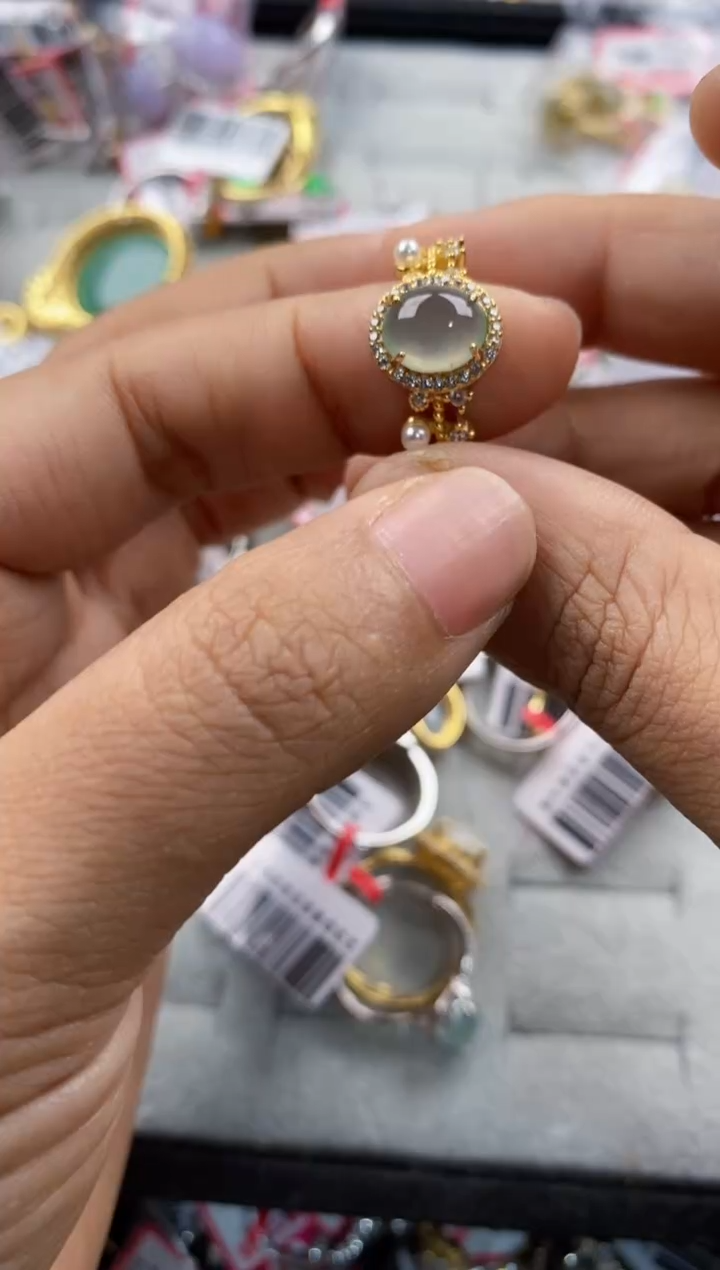 银S925镶嵌戒指翡翠111            5