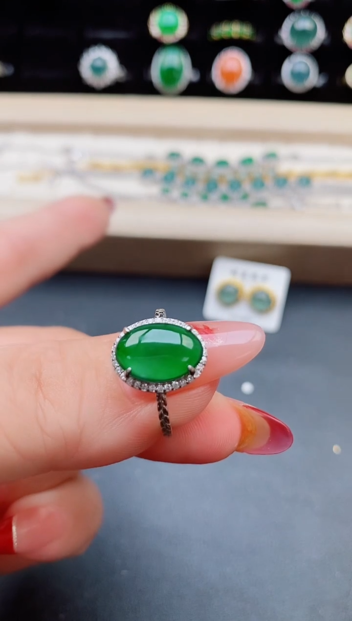 【闪购商品】翡翠戒指银S925镶嵌0850580