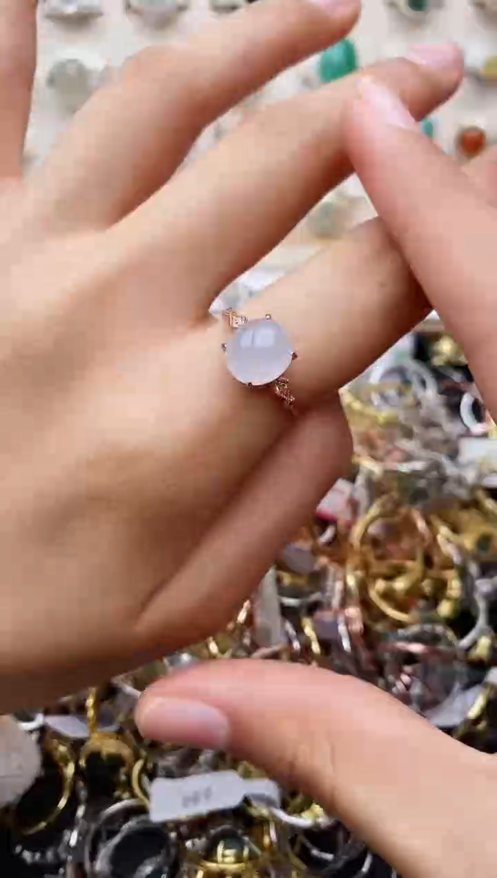 【闪购商品】翡翠戒指银S925镶嵌缅甸翡翠