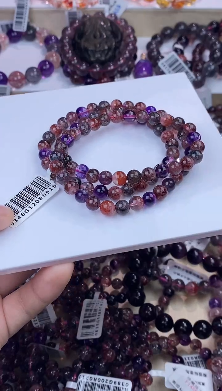 【闪购商品】水晶手链未镶嵌黑加仑超七多圈6m+