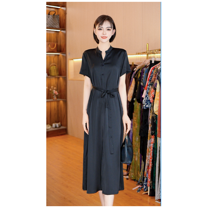 23-27-3新款纯色气质连衣裙