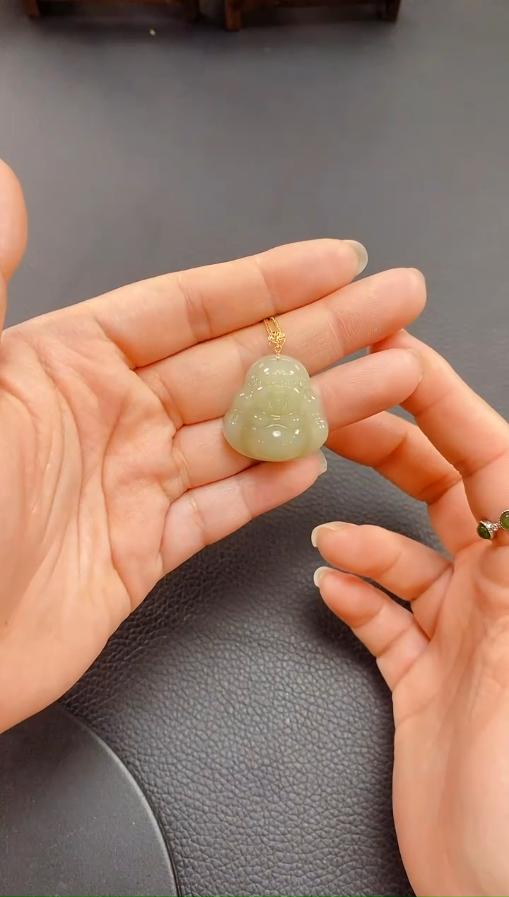 【闪购商品】和田玉吊坠(赠链)18K金镶嵌晴水佛公SG-FG-18KJ25