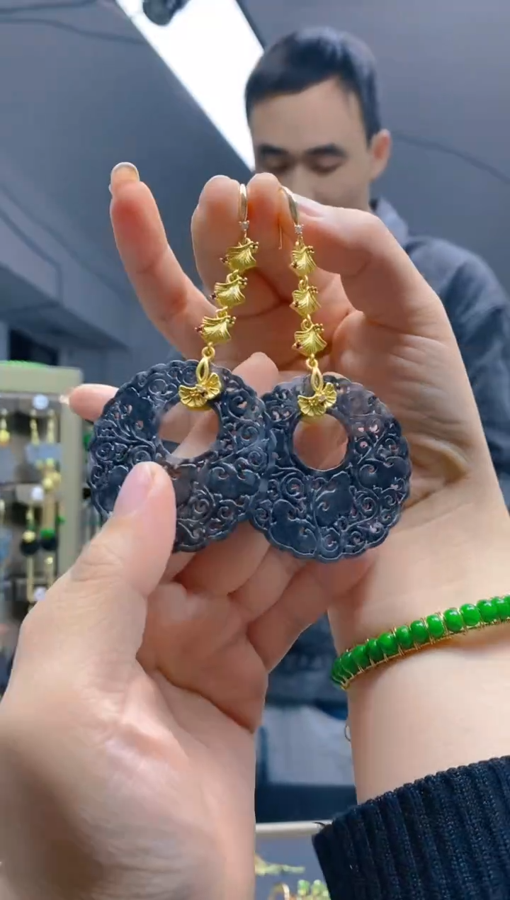 【闪购商品】翡翠耳饰合金0266翡翠耳钩