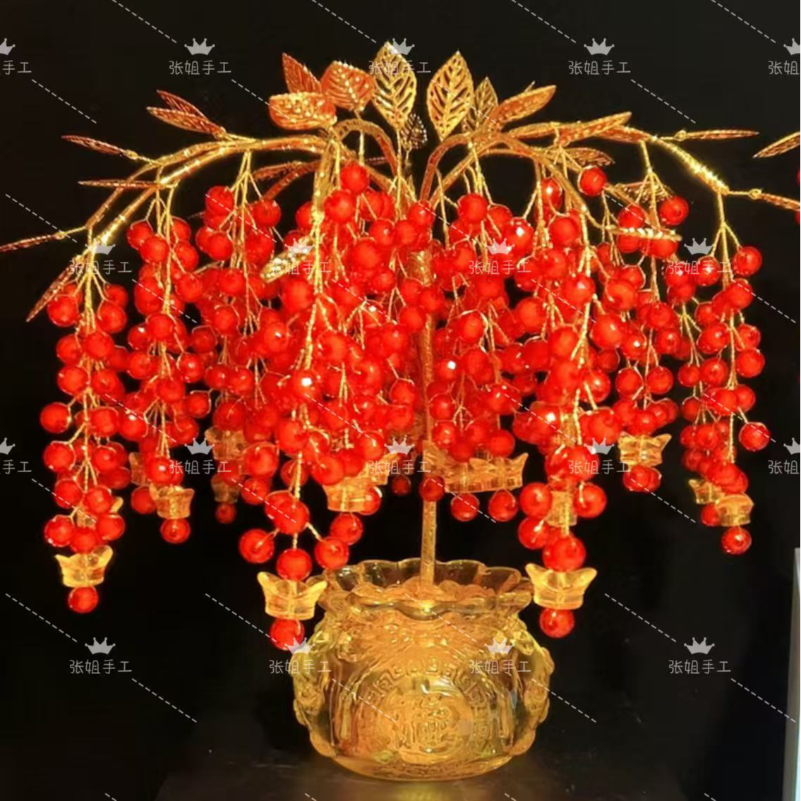 水晶摇钱树（切面珠）DIY材料包