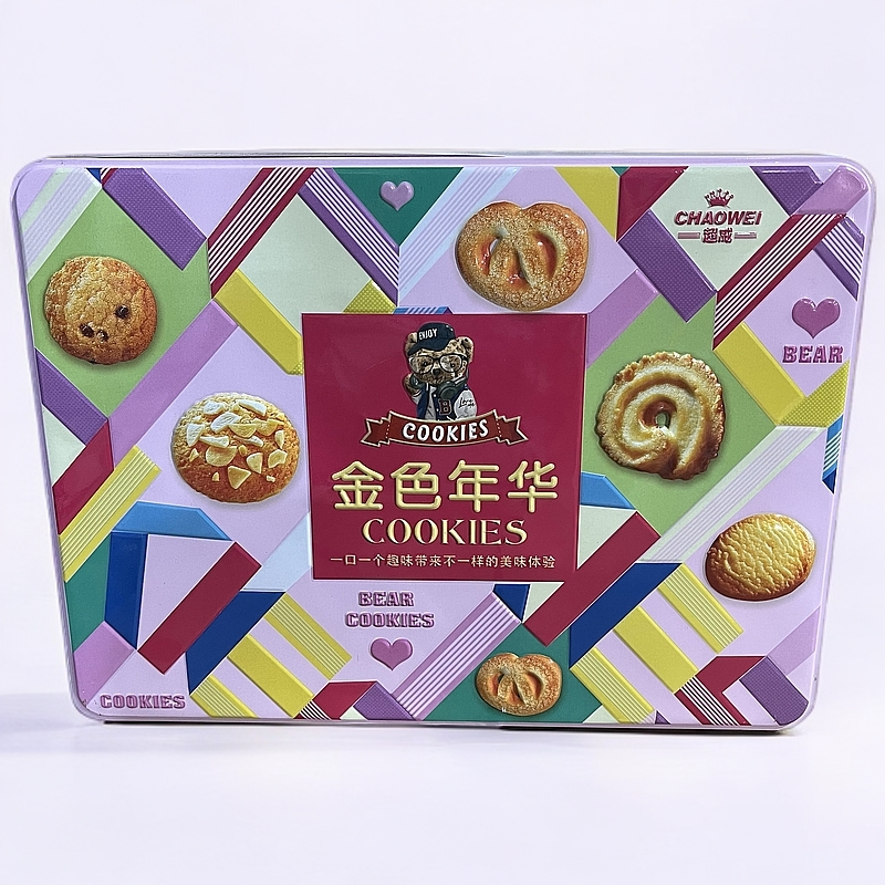 金色年华曲奇饼干什锦味508g大铁罐送礼小零食