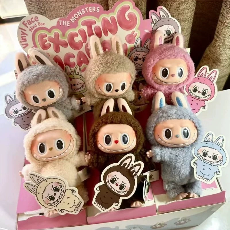 拉布一代labu玛特心动马卡龙搪胶脸盲盒毛绒钥匙扣祖国版高品质
