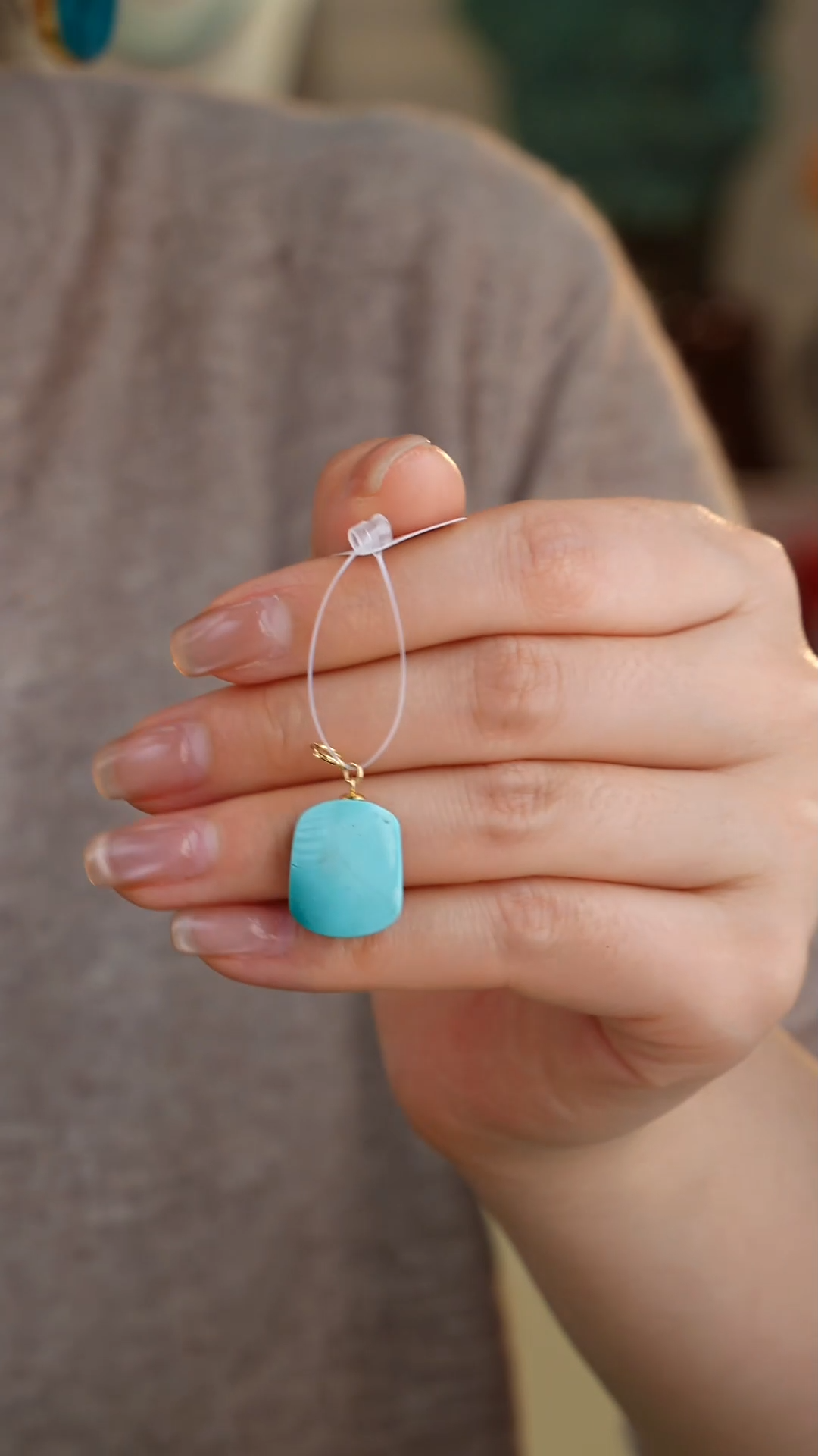 【闪购商品】绿松石吊坠(不含链)18K金镶嵌1