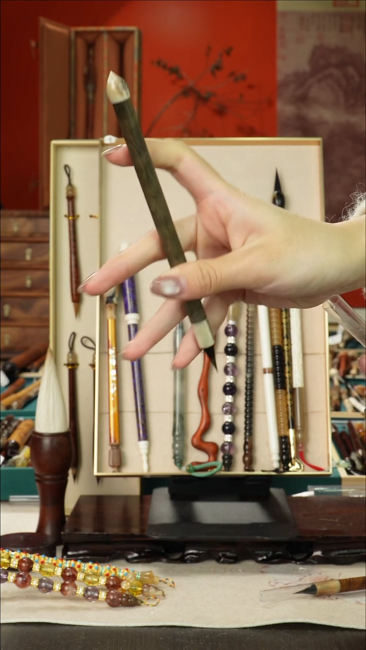 83号闪孤品高货毛笔链接 清水试笔 蘸墨不退