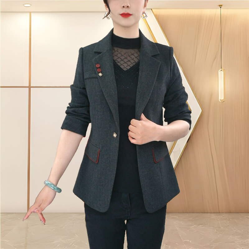 【莫瑞定制】洋气西装外套女2025年春装新款大码干练撞色小西服上衣