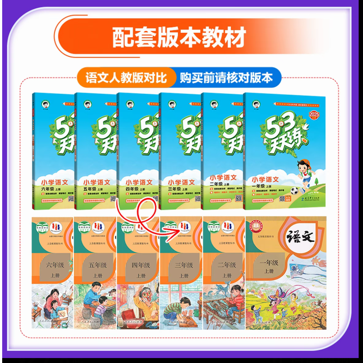 25秋季小学1 - 6年级语数英53天天练