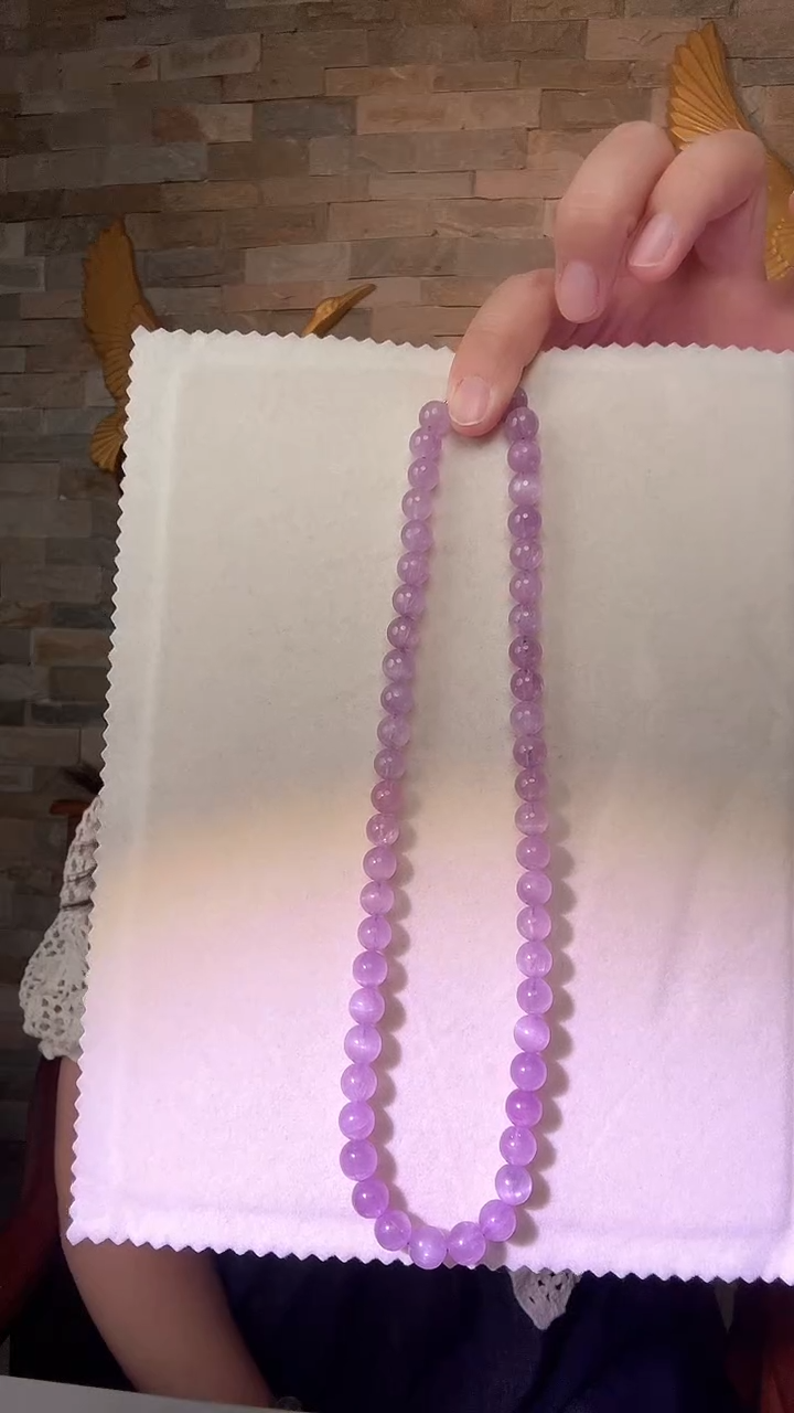 项链锂辉石银S925镶嵌紫锂辉项链