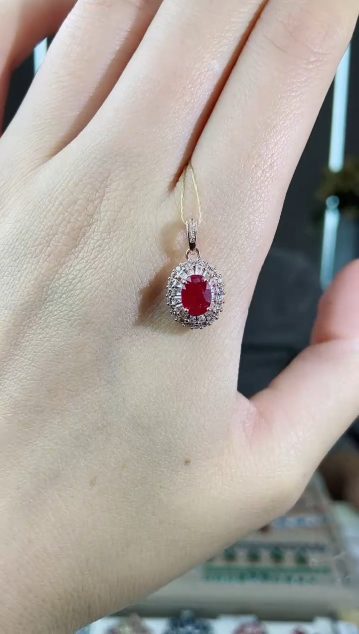 【闪购商品】红宝石颈饰银S925镶嵌颈饰