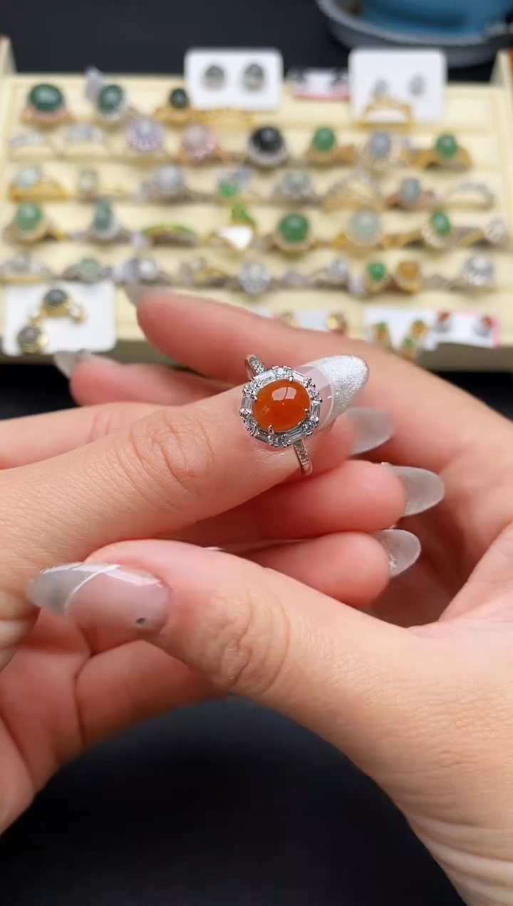 【闪购商品】翡翠戒指银S925镶嵌11111111+10