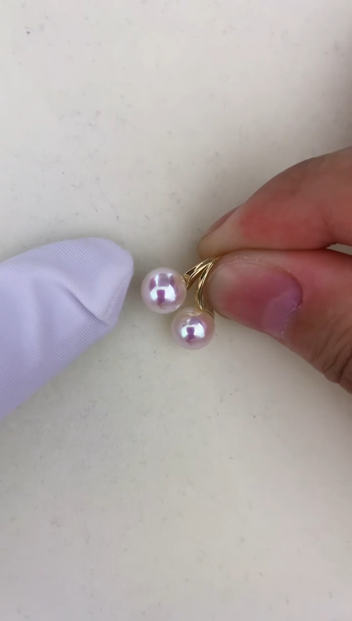 18K金镶嵌海水珍珠DA GD014 7-8 耳钩