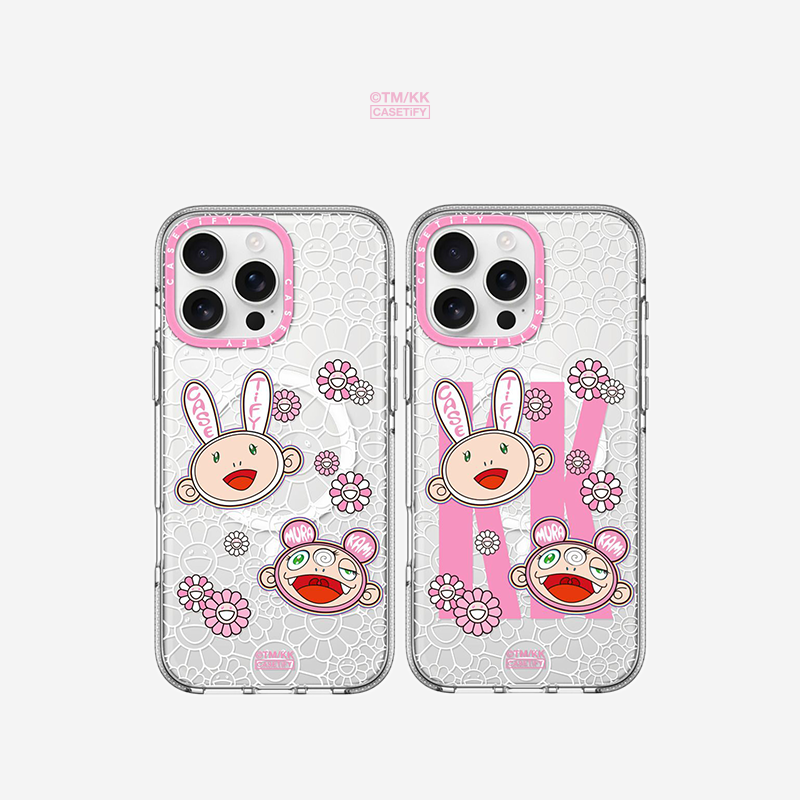 村上隆 x CASETiFY 联名 KAIKAI AND KIKI 限量粉色镜头环手机壳