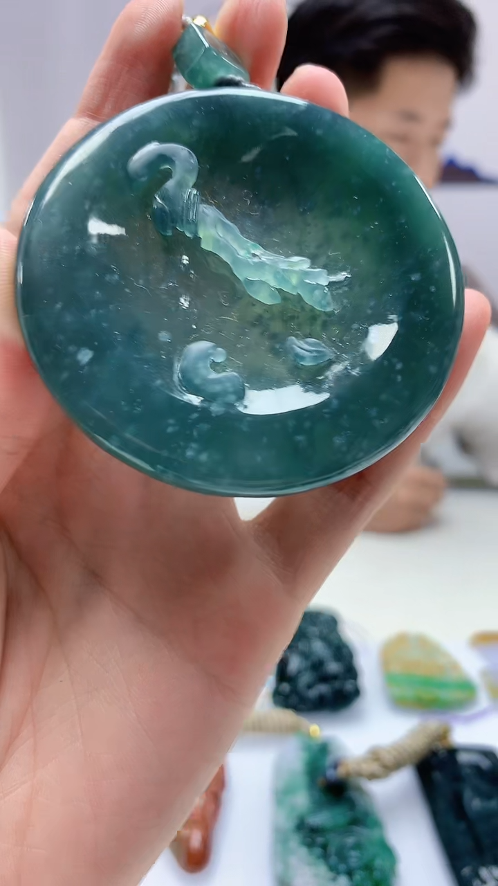 【闪购商品】定制翡翠未镶嵌4917zm-毛货挂件182