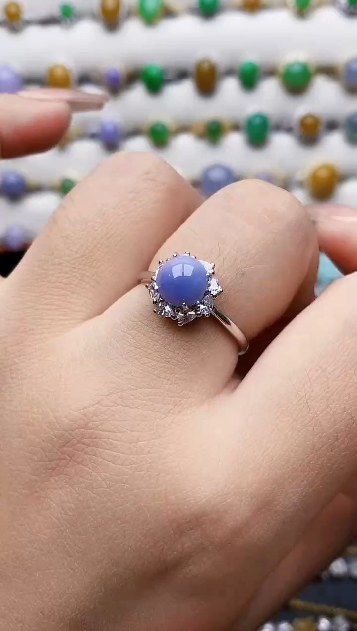 银S925镶嵌戒指翡翠2237