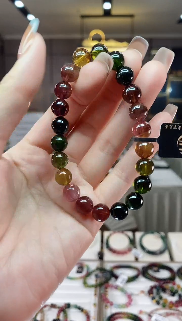 【闪购商品】碧玺单圈手串8mm+未镶嵌一物一证dan