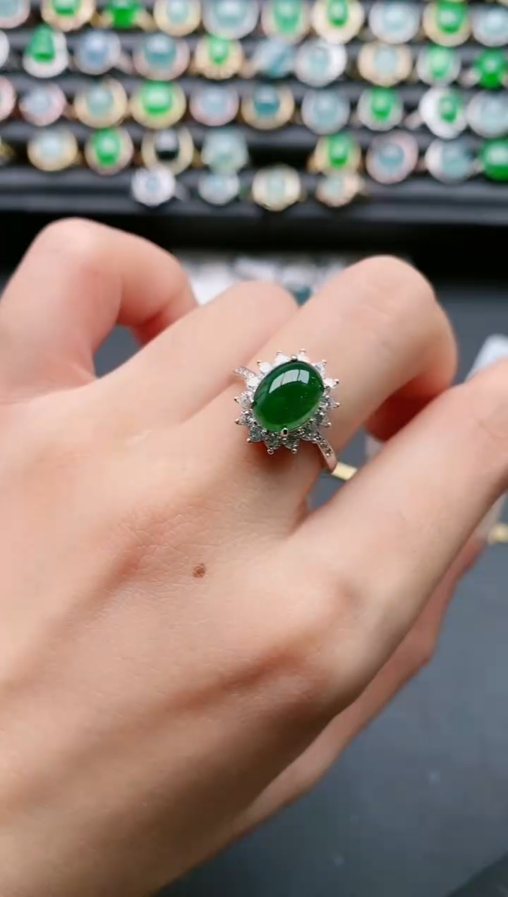【闪购商品】翡翠戒指银S925镶嵌11111111