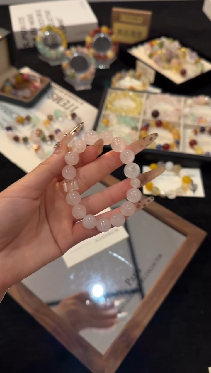 未镶嵌手链水晶粉水晶x3051