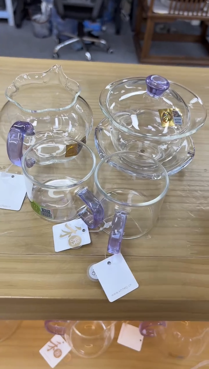 禾器纳福茶海浅紫色+禾器禅语盖碗浅紫色+禾器清禾杯2个