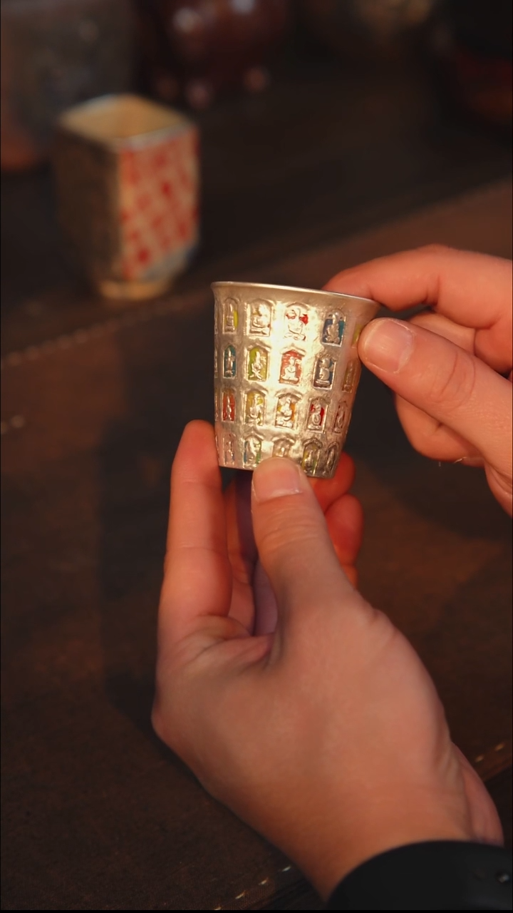 千佛鎏银七彩闻香杯