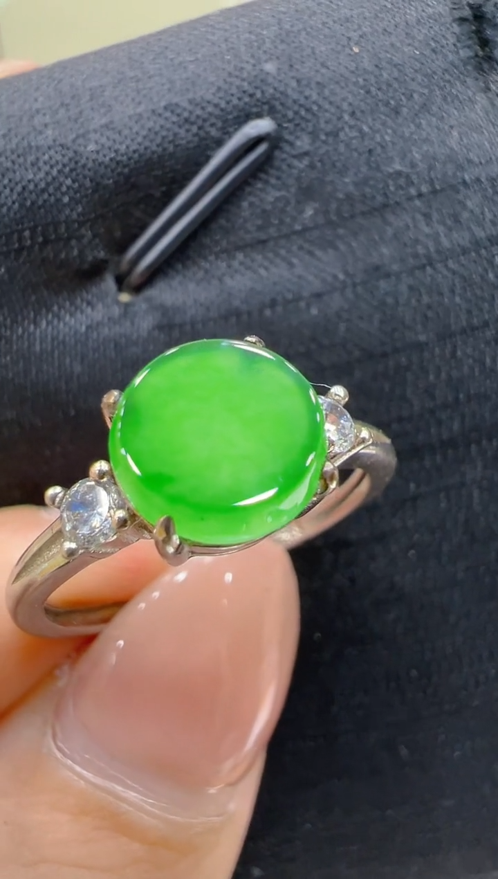 银S925镶嵌戒指翡翠多样性团购发货一件