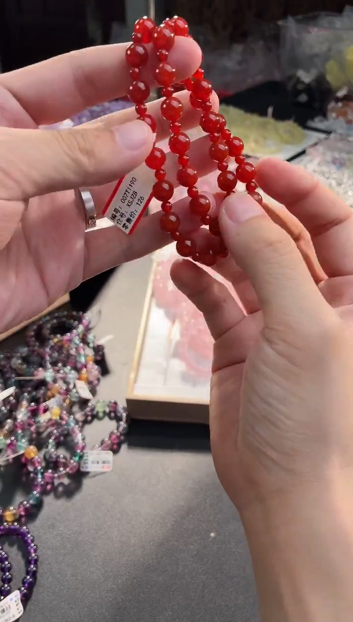 未镶嵌手串玛瑙/玉髓天然红玛瑙手串8mm