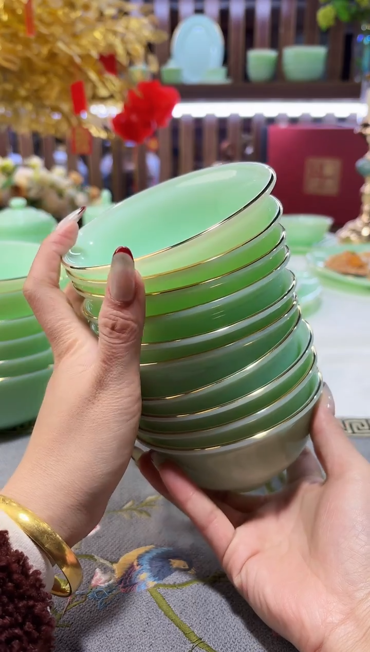 玉瓷4.5英寸饭碗10个