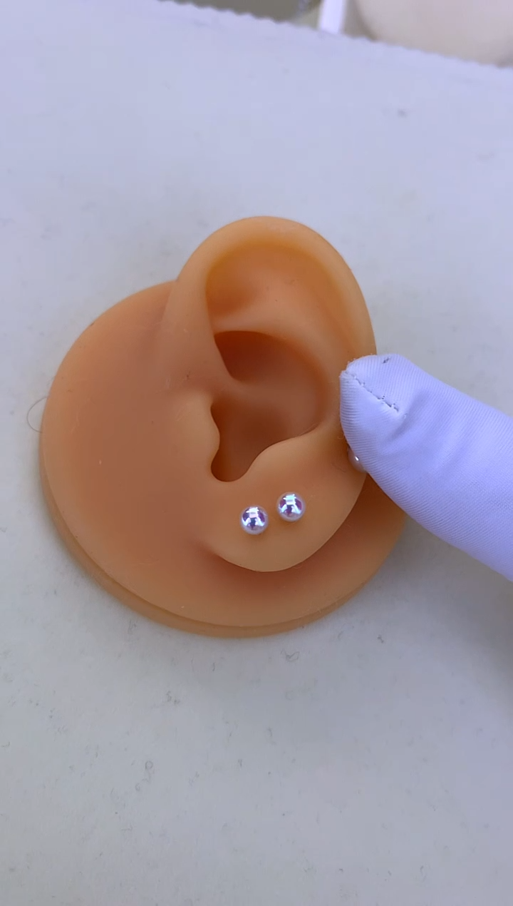 银S925镶嵌DA海水珍珠 GD248 4-5 彩凛素钉