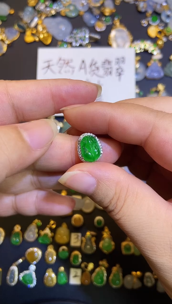吊坠(不含链)银S925镶嵌翡翠1