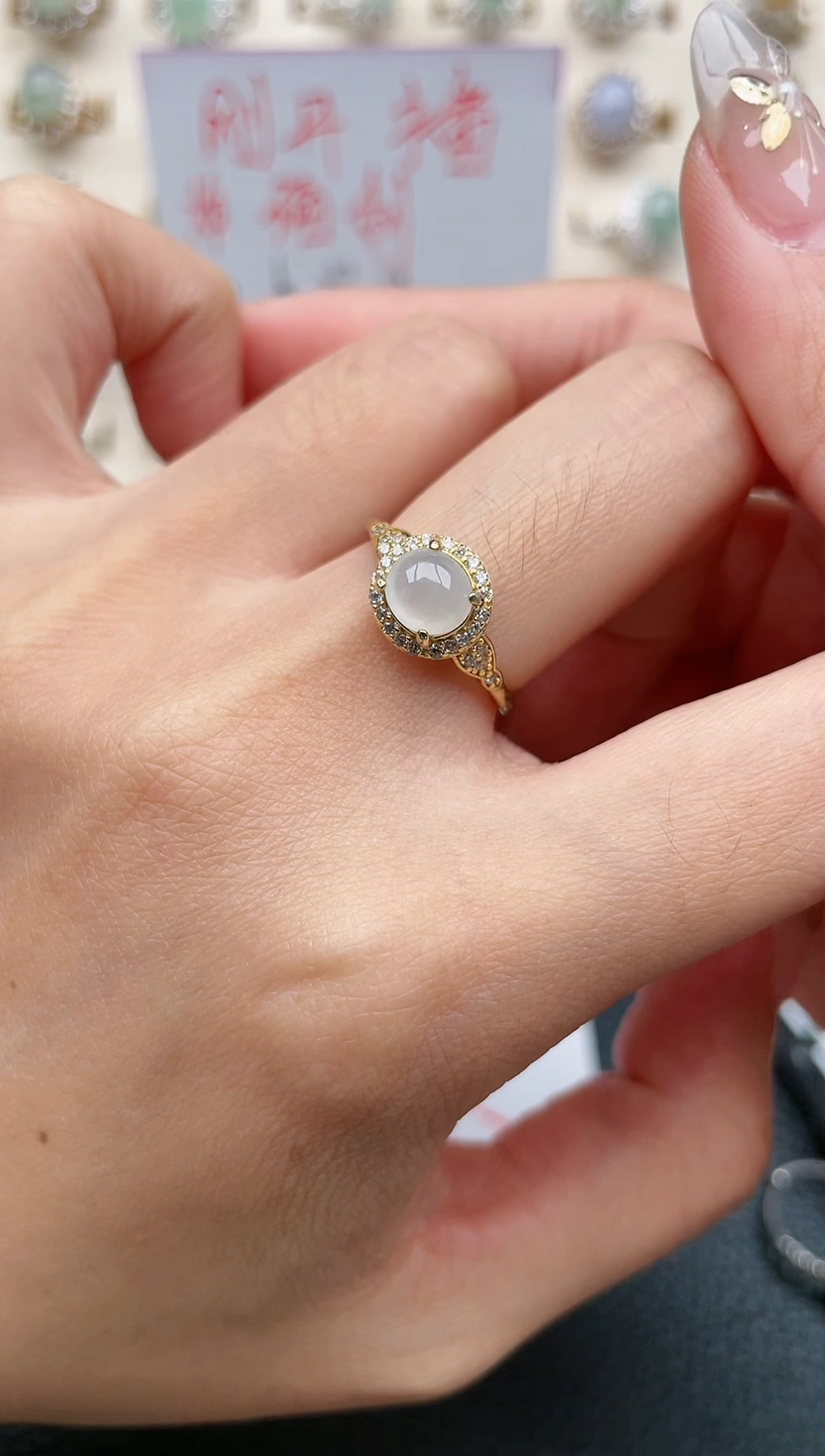 【闪购商品】翡翠戒指银S925镶嵌1111